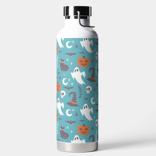 Bouteille D'eau Motif d'Halloween Turquoise amusant (Droite)