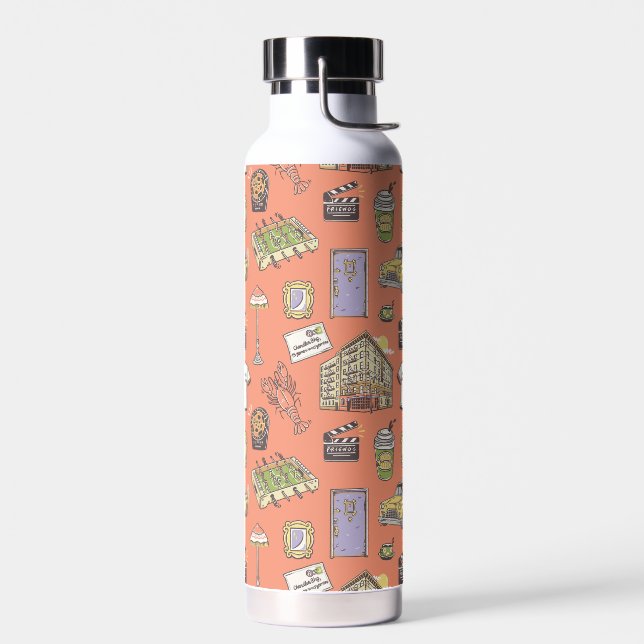 Bouteille D'eau Motif d'icônes colorées AMIS™ (Gauche)