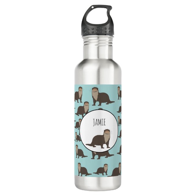 Bouteille D'eau Motif d'illustrations de mignon Otter (Devant)