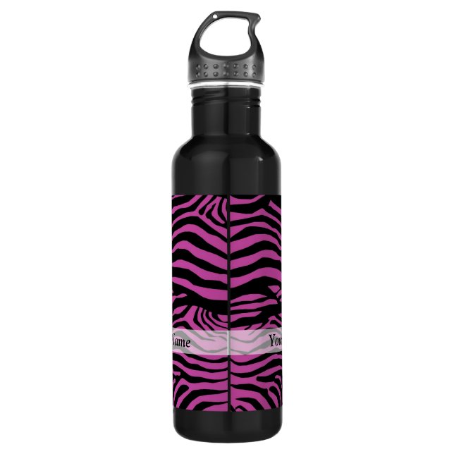 Bouteille D'eau Motif d'impression zèbre violet (Devant)