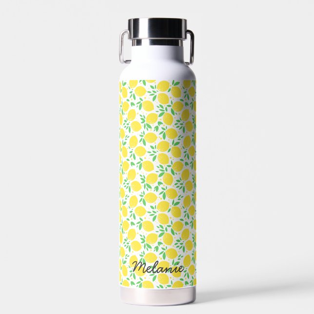 Bouteille D'eau Motif en feuille de citron doux personnalisé (Avant)