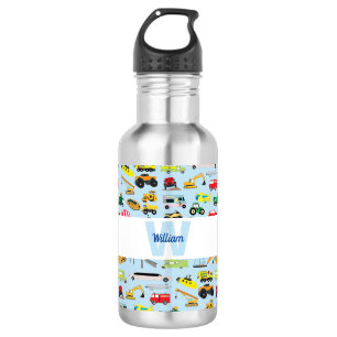 Bouteille D'eau Motif Enfants Transports & Véhicules Colorés