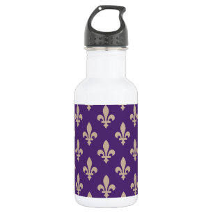 Bouteille D'eau Motif Fleur de Lis, Crème Royale Française sur Vio