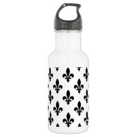 Motif Fleur de Lis, Royal Français, Noir sur Blanc