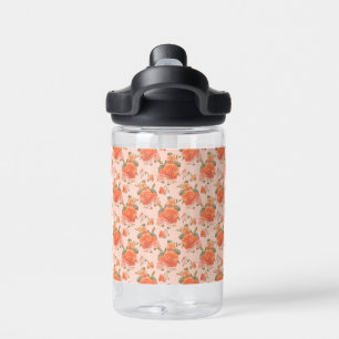 Bouteille D'eau motif floral rose orange rose mariage printemps