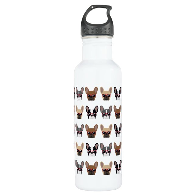 Bouteille D'eau Motif français de Bulldog (Devant)