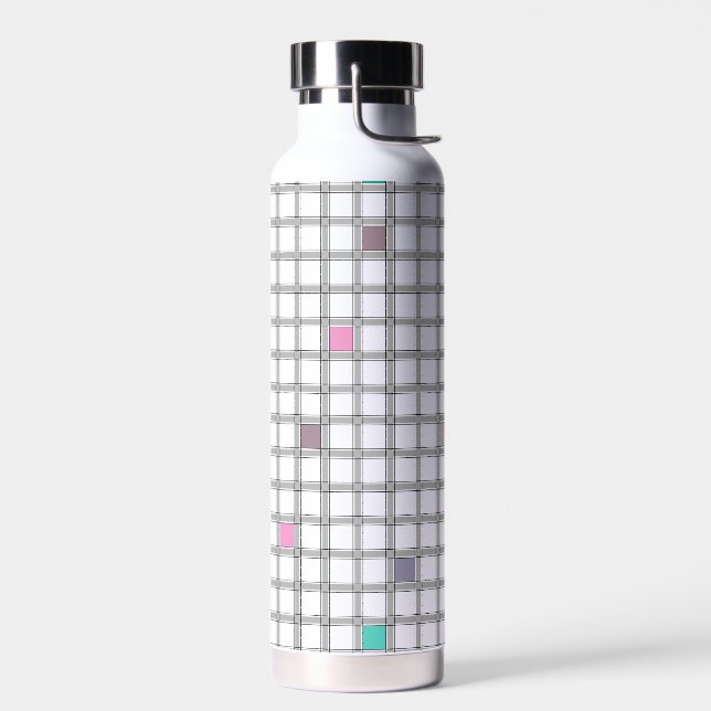 Bouteille D'eau Motif géométrique À damiers multicolore (Gauche)