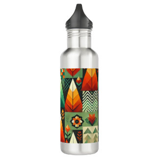 Bouteille d'eau Motif géométrique d'automne