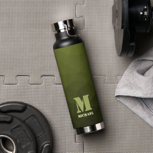 Bouteille D'eau Motif géométrique en maille de vert olive de l'arm