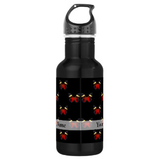 Bouteille D'eau Motif papillon rouge et noir