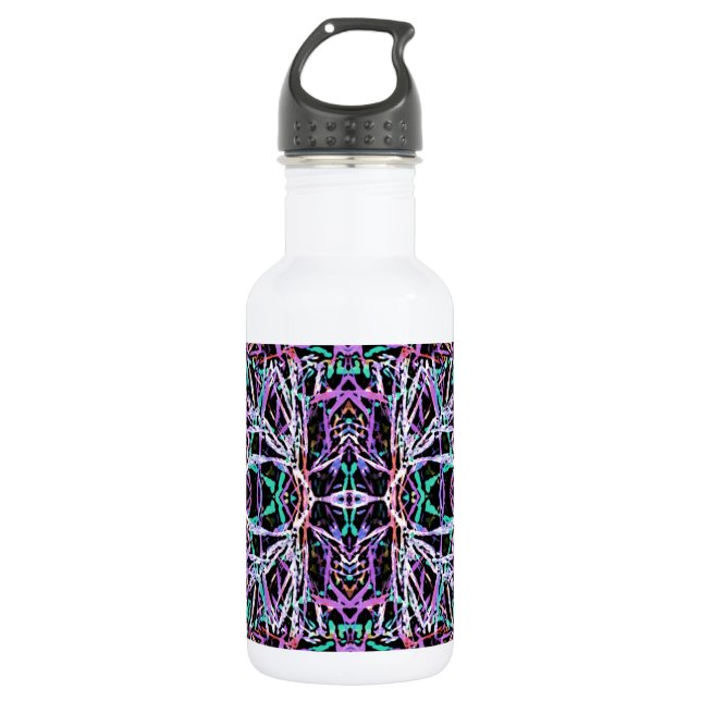 Bouteille D'eau Motif psychédélique en rose (Devant)