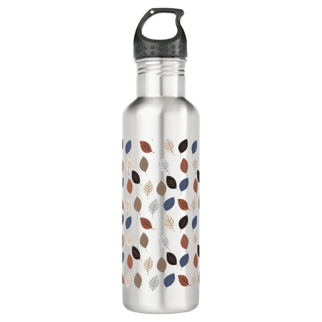 Bouteille D'eau Motif rétro feuille (Devant)