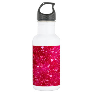 Bouteille D'eau Motif rose de coeurs de parties scintillantes