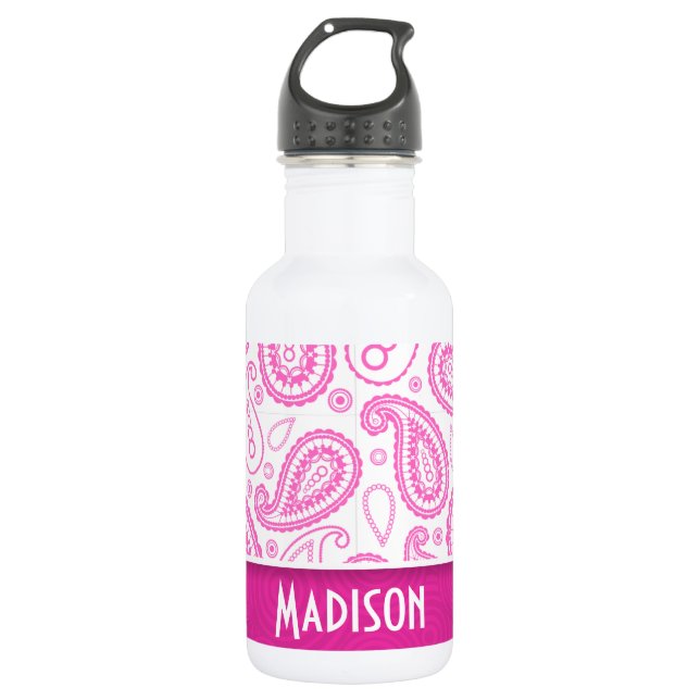 Bouteille D'eau Motif rose Paisley (Devant)