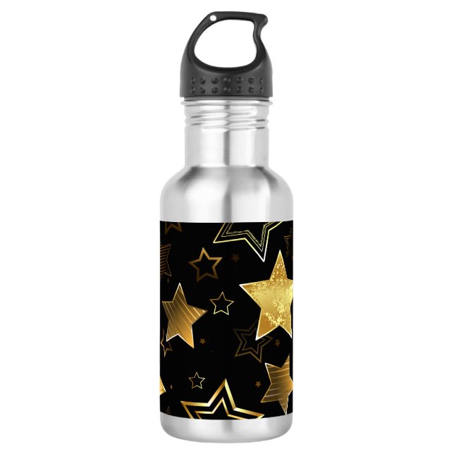 Bouteille D'eau Motif sans couture avec étoiles d'or (Devant)