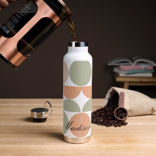 Bouteille D'eau Motif tendance demi-lune avec bloc de nom personna
