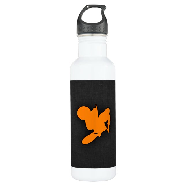 Bouteille D'eau Motocross orange (Devant)