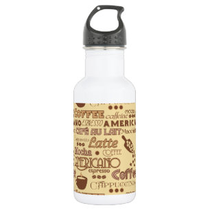 Bouteille D'eau Mots de café