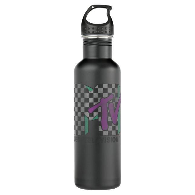Bouteille D'eau MTV Checkered Distressed Retro Logo 519 (Devant)