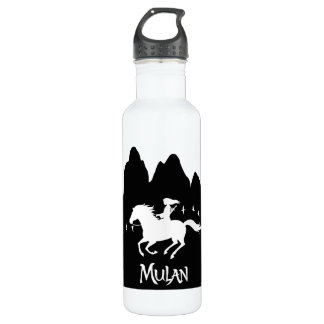 Bouteille D'eau Mulan Riding Vent noir Monts passés Silhouette