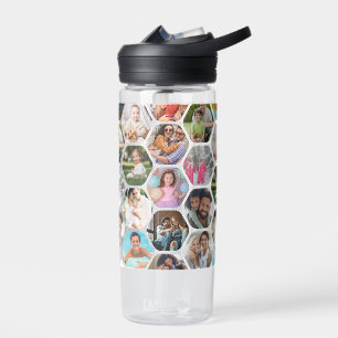 Bouteille D'eau Multi Photo Collage Simple Moderne Hexagon Motif