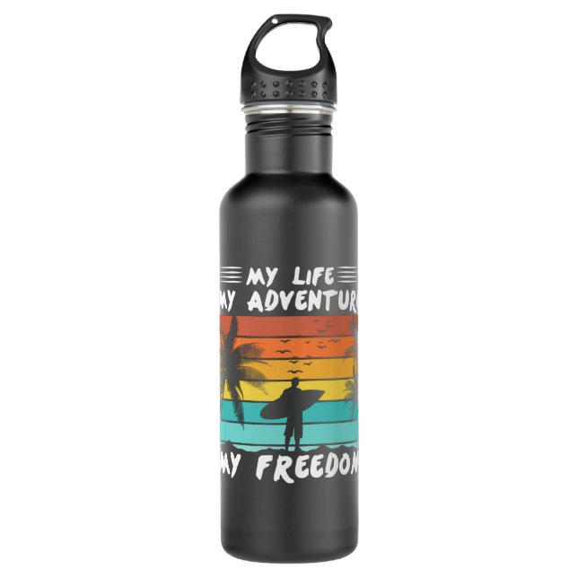 Bouteille D'eau My Life My Adventure My Freedom Surfing (Devant)