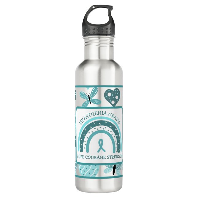 Bouteille D'eau Myasthenia Gravis Espoir, Courage, Force (Devant)