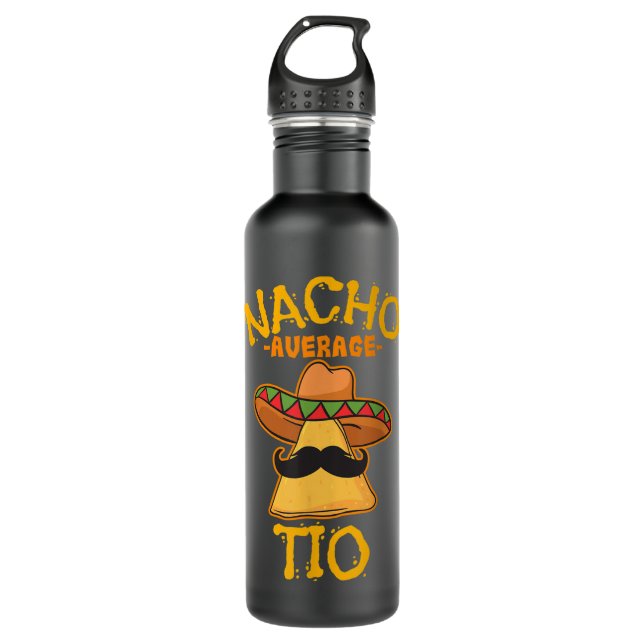 Bouteille D'eau Nacho Moyenne Tio Plat Mexicain Oncle Cinco De May (Devant)