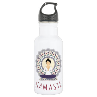 Bouteille D'eau Namaste dans la pose de Lotus - femme d'Asana de
