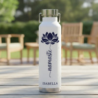 Namaste Fleur de Lotus Bleue Moderne Nom Personnal