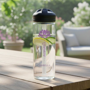 Bouteille D'eau Namaste Fleur de Lotus Moderne Nom Personnalisé