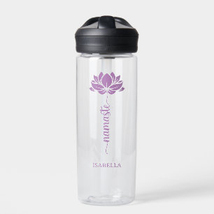 Bouteille D'eau Namaste Lotus Flower Moderne Nom personnalisé