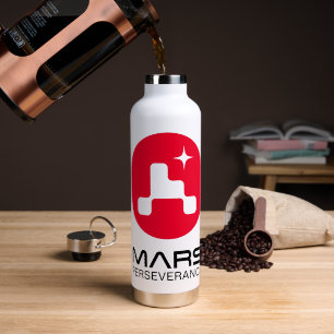 Bouteille D'eau NASA Mars Perseverance Rover Logo Rocket White