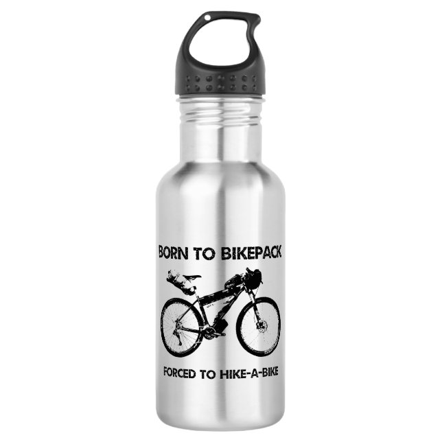 Bouteille D'eau Né À Bikepack Forcé À La Randonnée À Vélo (Devant)