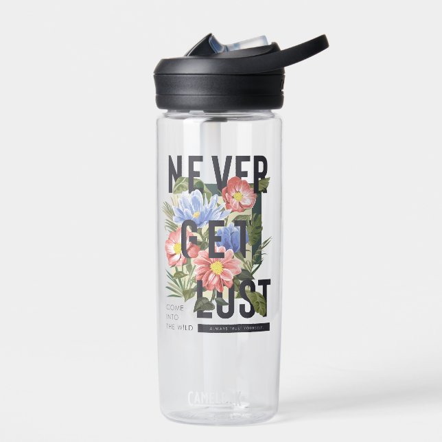 Bouteille D'eau Ne jamais perdre le slogan floral (Gauche)