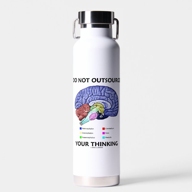 Bouteille D'eau Ne pas externaliser votre Humour d'anatomie cérébr (Avant)