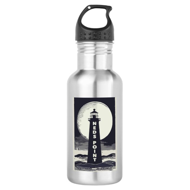 Bouteille D'eau Ned's Point Lighthouse Massachusetts Moon (Devant)