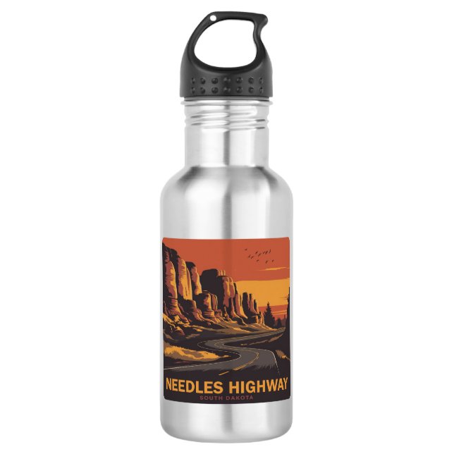 Bouteille D'eau Needles Highway South Dakota Red Sky (Devant)