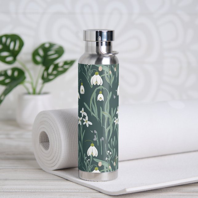 Bouteille D'eau Neige Blanche Fleurs Sur Sage (Yoga)