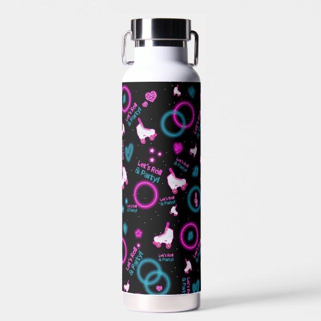 Bouteille D'eau Neon Glow Roller Skating Roll Motif (Avant)
