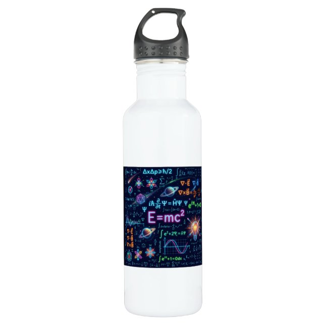 Bouteille D'eau Neon Science Equations Water Bottle | Physics Math (Devant)