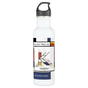 Bouteille D'eau Neoplasticisme étonnant Art Monogramme. Lettre K