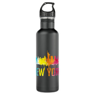 Bouteille D'eau New York City NYC Watercolor Art Big Apple Skyline