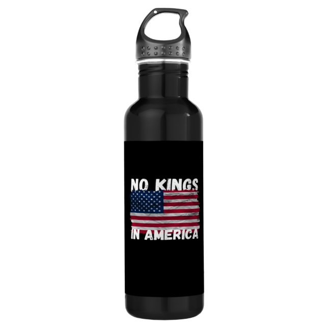 Bouteille D'eau No Kings In America USA Flag Freedom Classic (Devant)