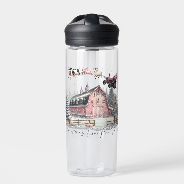 Bouteille D'eau Noël à la ferme, Joyeux Noël (Extérieur)