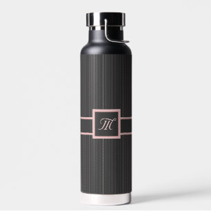 Bouteille D'eau Noir avec les rayures roses