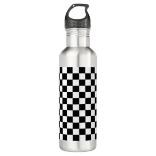 Bouteille D'eau Noir et blanc Checkered