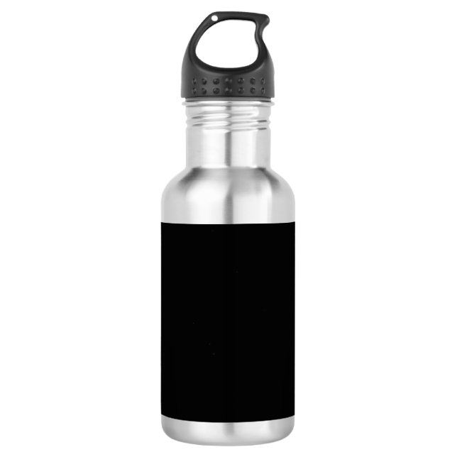 Bouteille D'eau Noir fou (Le Noir le plus foncé) PERSONNALISABLE (Devant)
