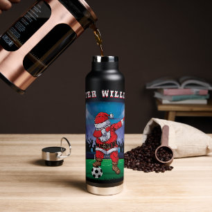 Bouteille D'eau Nom de la Personnaliser Père Noël Christmas Soccer