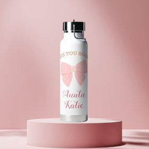 Bouteille D'eau Nom de la petite fille personnalisée Bow rose